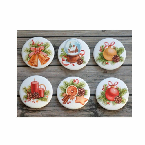 1 Set vánoční mix Glue na výzdobu Cabochon,