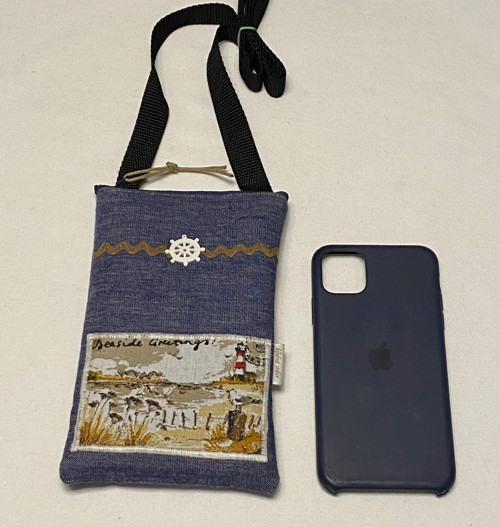 Crossbody na mobil - džínový s majákem