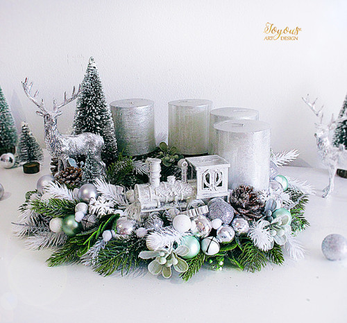 Třpytivý pohádkový adventní věnec — foto 1