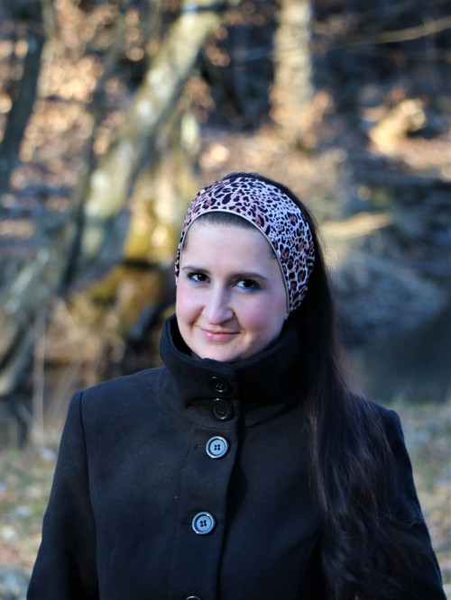 Úpletová čelenka leopard