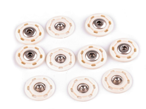 Designové patentky 25 mm (1 pár) - krémová