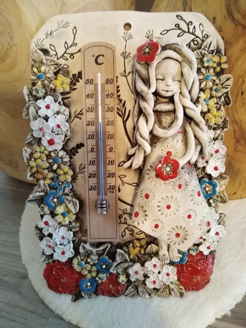 Keramický TEPLOMĚR - VÍLA - 32 cm — foto 1