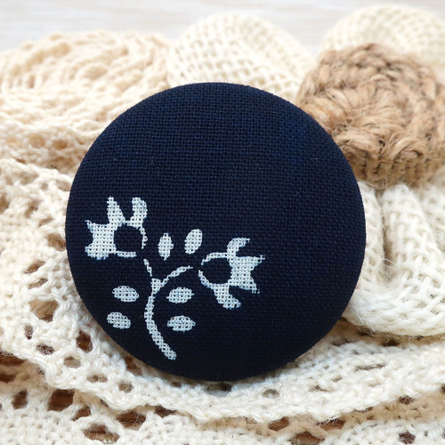 Buttonková brož Modrotisk 38mm *na objednávku