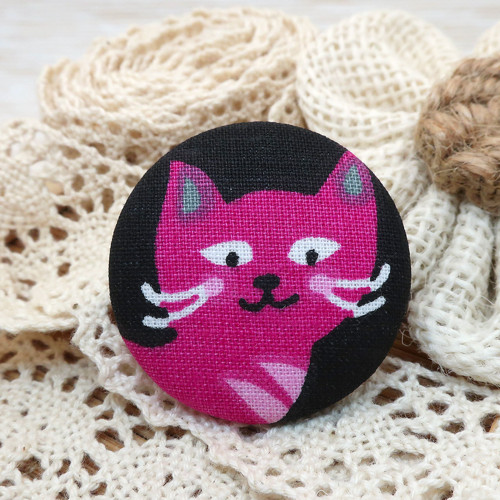 Buttonková brož Kočka 38mm *na objednávku