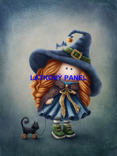 Bavlněný panel Malá čarodějnice 18x25 cm - skladem — foto 1