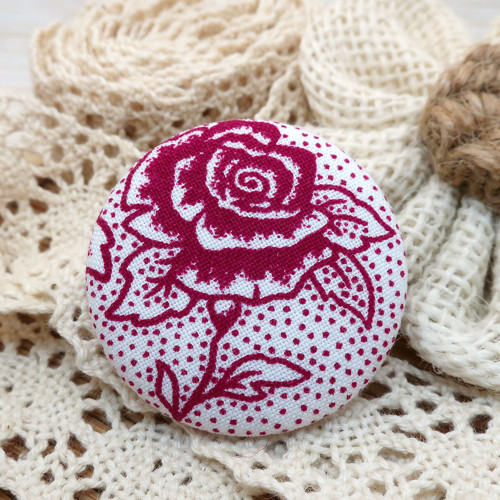 Buttonková brož Růže 38mm *na objednávku