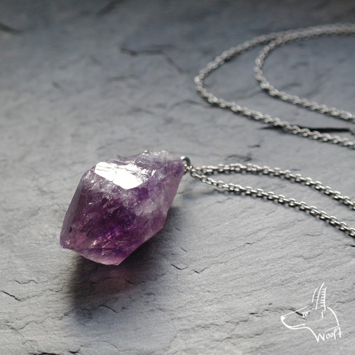 Ametystový náhrdelník - rough crystal — foto 1
