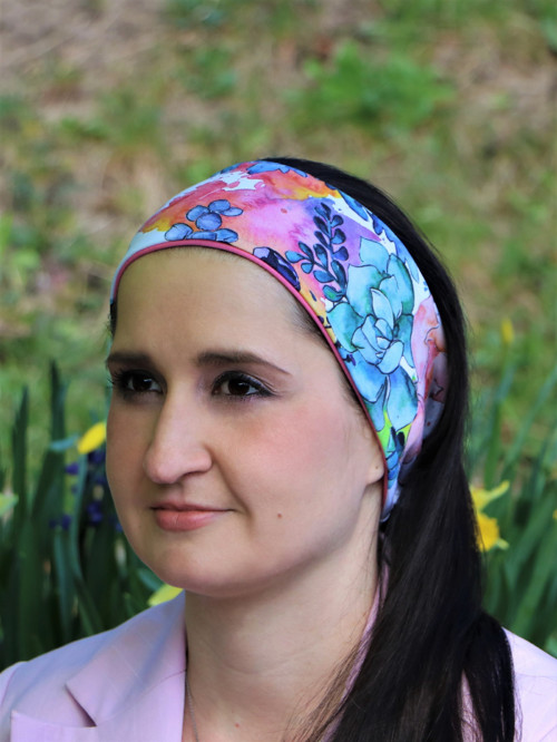 Úpletová čelenka akvarel