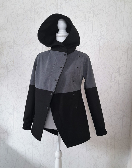 Softshellový kabát ŠEDOČERNÝ XS-XXL (na zakázku)