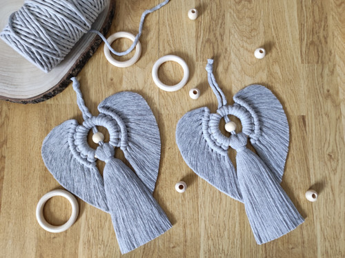 Macramé Anděl tmavší šedá — foto 1