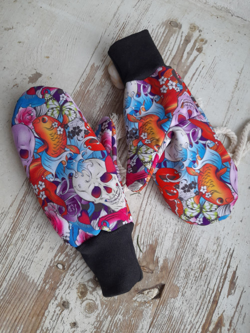 Softshellové rukavice-růžové-bláznivé(104-116cm)