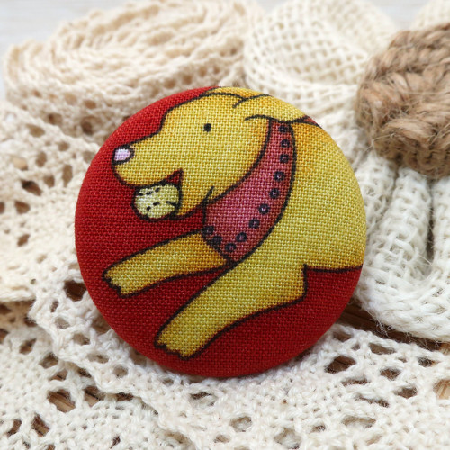 Buttonková brož Labrador 38mm *na objednávku