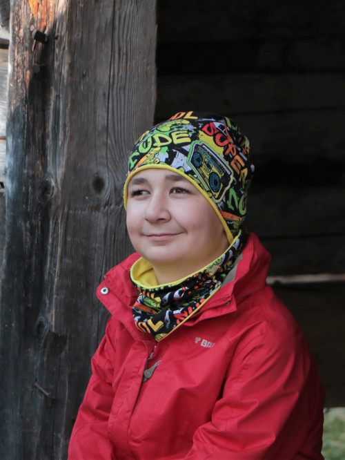 Cool úpletový set - čiapka + nákrčník