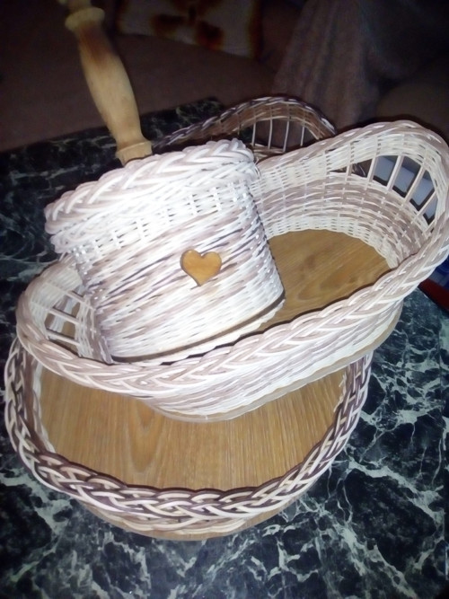 Souprava tác 50x30cm, koš na pečivo, příborovník