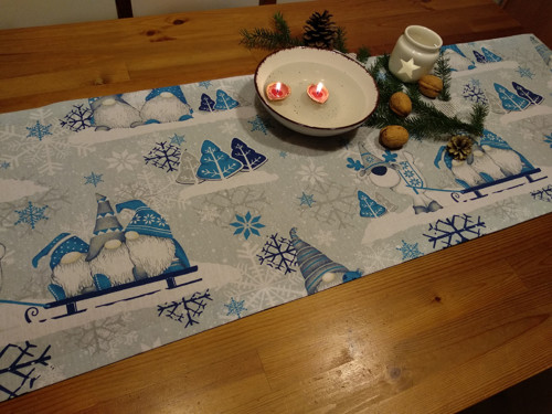 Běhoun, napron * vánoční skřítci - modrá * — foto 1