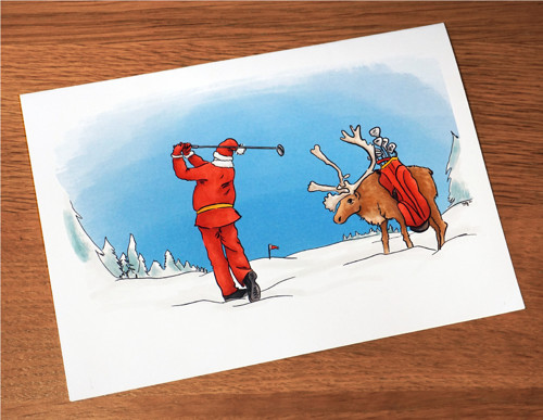 Přání Santa hraje golf