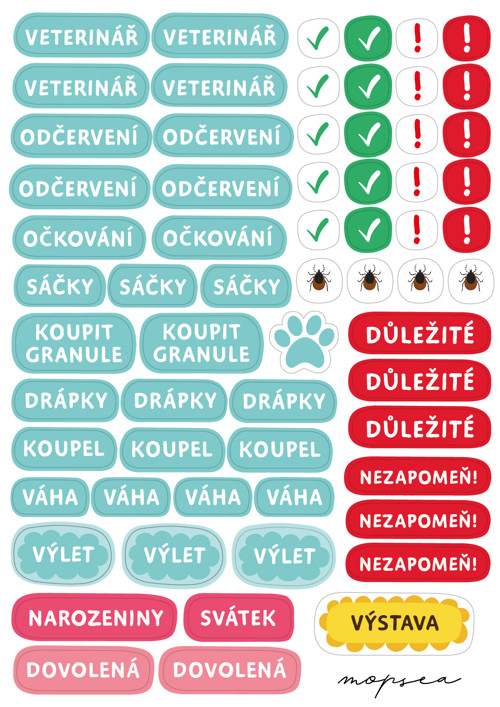 Praktické samolepky psí