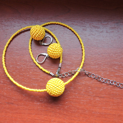 Žluté kuličky - sada na přání — foto 1