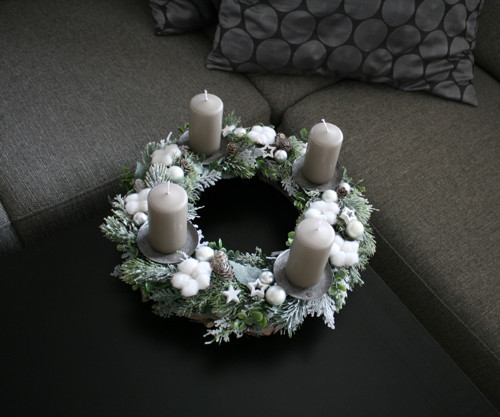 Adventní věneček s bavlníkem — foto 1