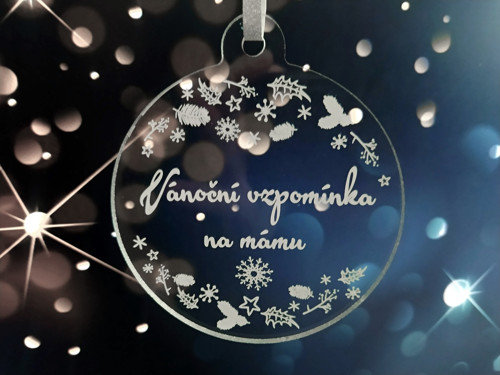 Vánoční vzpomínka na mámu - plexi baňka