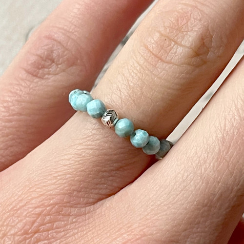 Elastický prsten larimar AG925