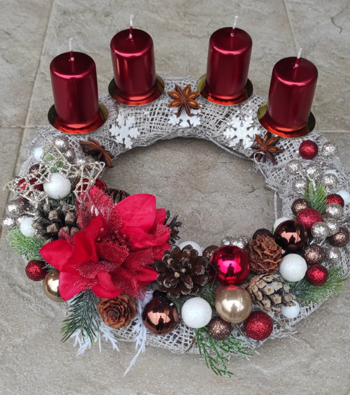 Adventní věnec červený — foto 1