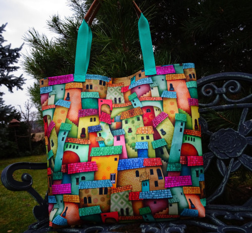BOHO BAG ... domky ... taška