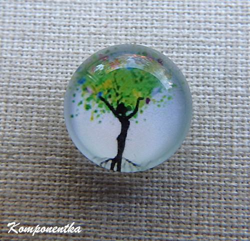 Skleněný kabošon strom života 12mm