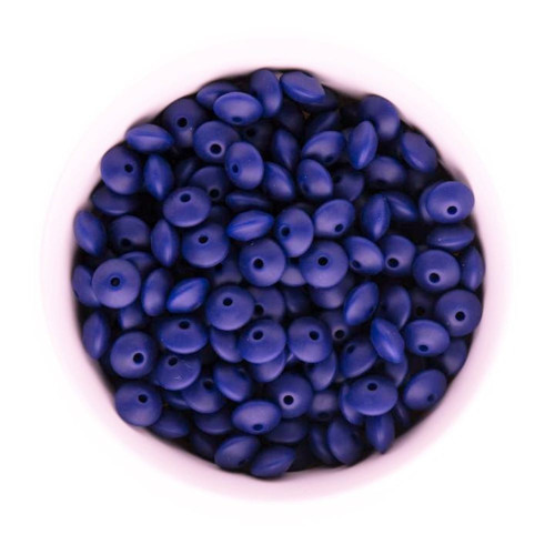 Silikonové korálky DISK 12mm (4ks) - navy