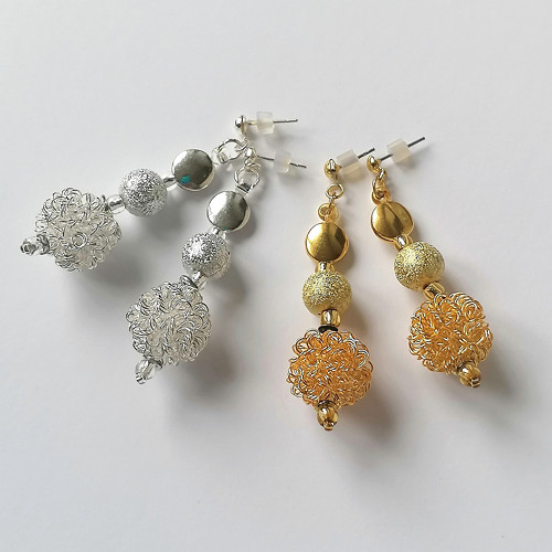 Ball Drop Earrings Silver Or Gold