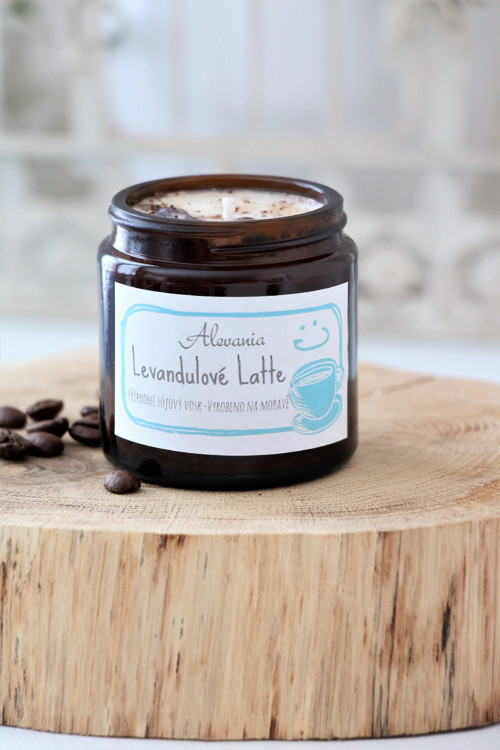 Sójová svíčka-Levandulové latte