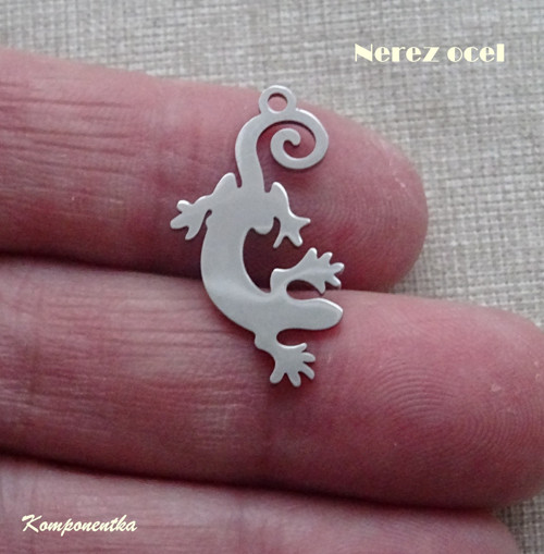 Přívěšek ještěrka nerez ocel 25x25mm 1kus