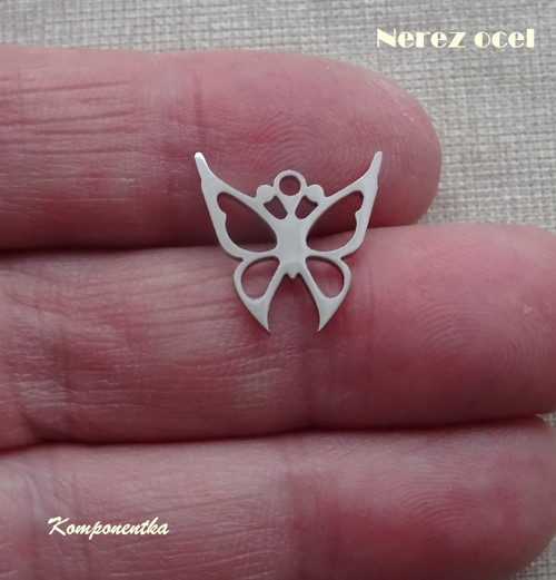 Přívěšek motýlek nerez ocel 12x15mm 1kus