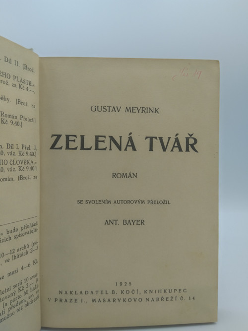 Gustav Meyrink: Zelená tvář — foto 1