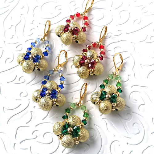 Swarovski Crystal Dangle Flower Earrings