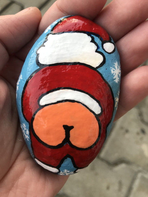Malovaný kámen "Santa"