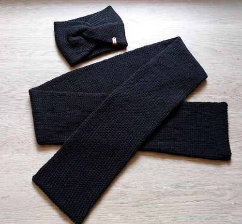 BLACKIE SET - Dámská čelenka a šála