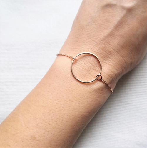 Ocelový náramek*karma*2,5 cm*rosegold*jemný