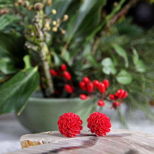 Náušnice Christmas red — foto 1