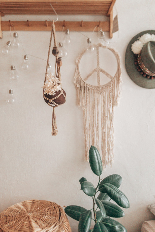 Macramé závěsný květináč — foto 1