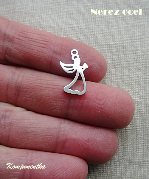 Přívěšek andělíček nerez ocel 18x10mm 1kus