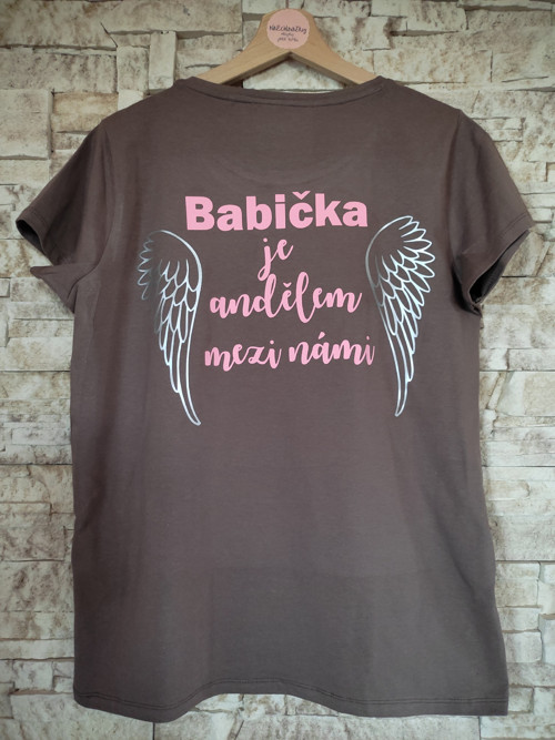 Dámské tričko Babička je andělem mezi námi