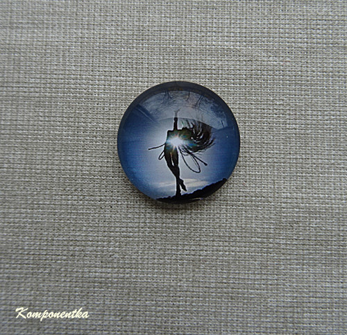 Skleněný kabošon s vílou 12mm 1kus