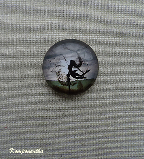 Skleněný kabošon víla 20mm 1kus