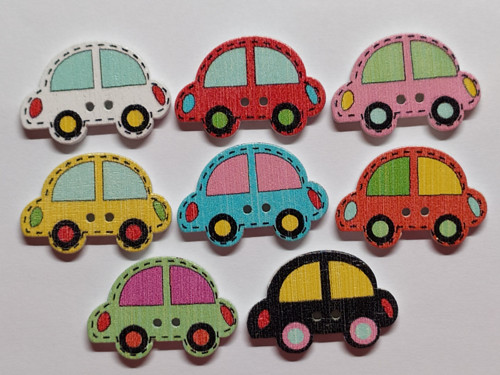 Dřevěný knoflík - AUTO