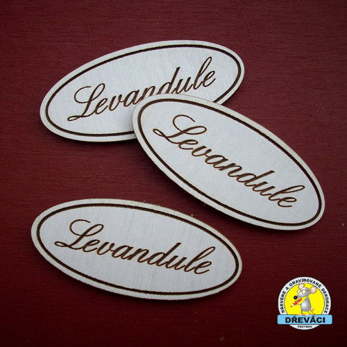 Cedulka Levandule - oválek 6 cm.... KV0302