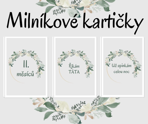 Milníkové kartičky - FLORAL