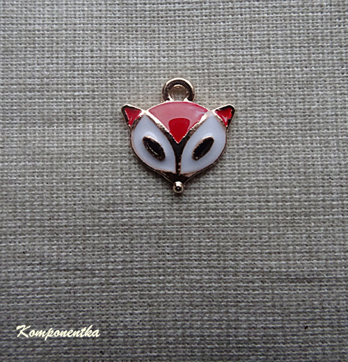 Přívěšek smalt liška 13x13mm 1kus