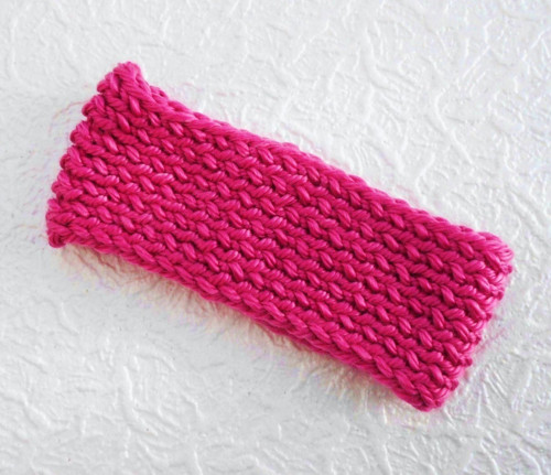 Pletená teplá čelenka barva pink