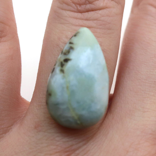 Kabošon larimar kapka 21,3mm — foto 1
